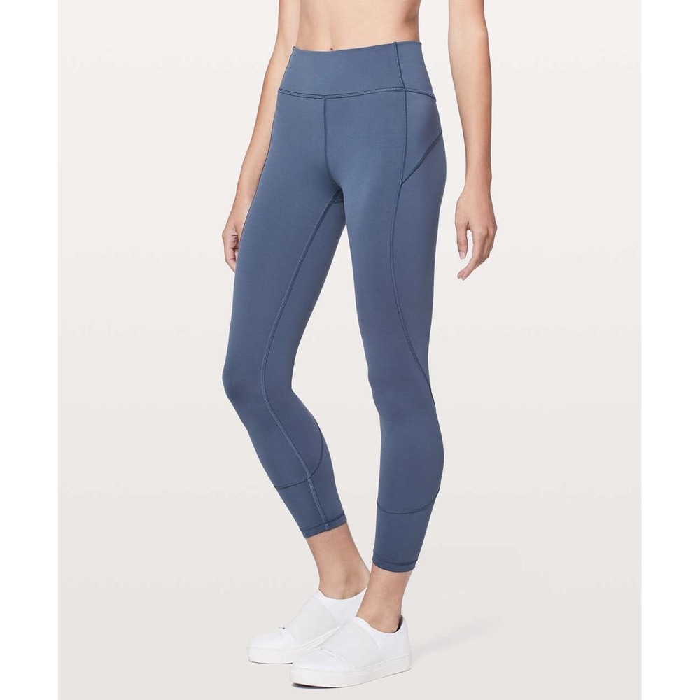 Lululemon In Movement 7/8 Tight 25" Everlux Blue Leggings W5BPGs size 4